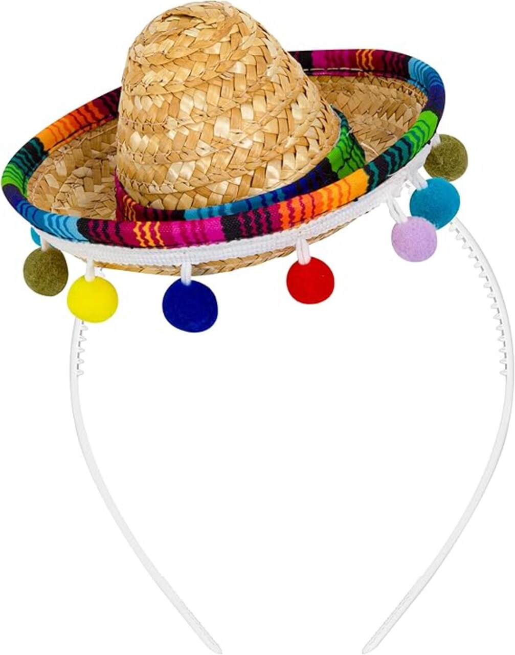 Mini Sombrero Headband – Cinco De Mayo Party Hat with Decorative Trim, Fiesta Costume Accessory for Mexican Themed Events